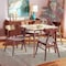 Baxton Studio Pearson Mid-Century Transitional Light Grey Fabric and Walnut Brown Finished Wood 5-PC Dining Set 178-10812-11082-Zoro - alternate 7
